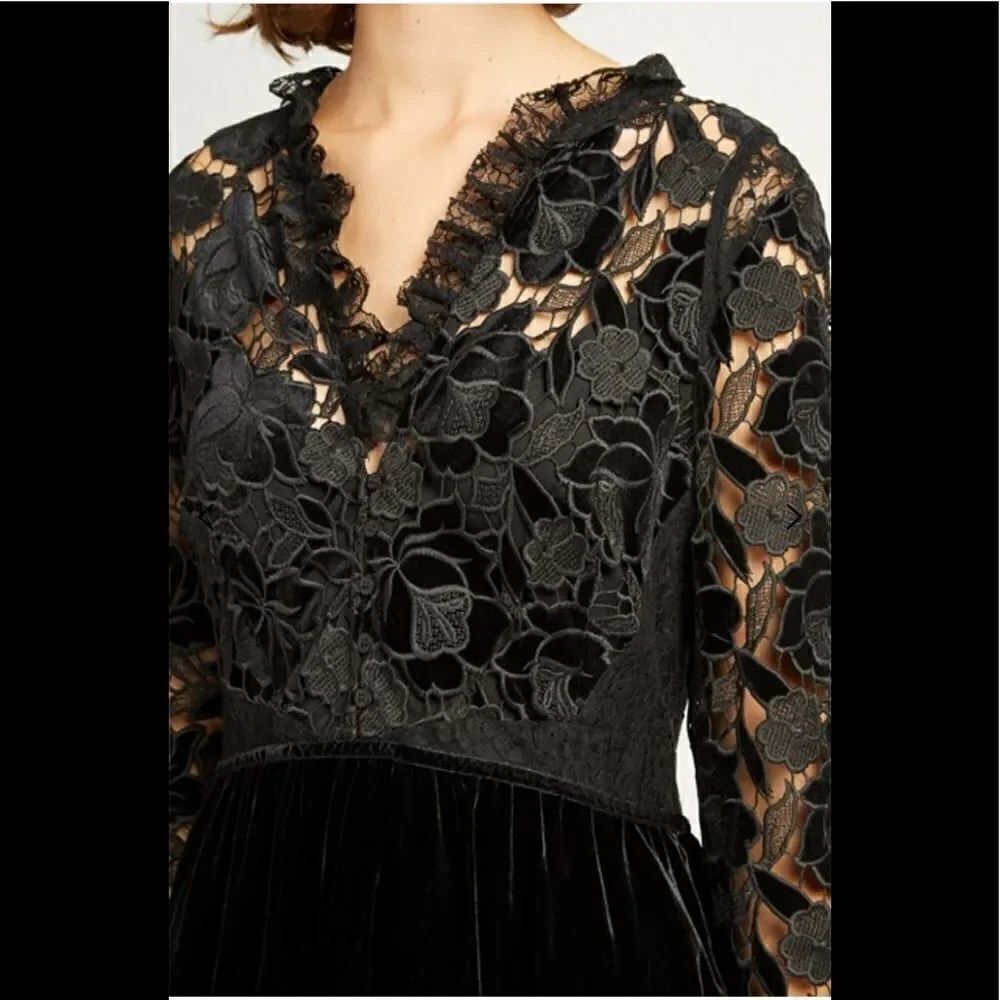 CYNTHIA VELVET LACE MIX DRESS - Picture 7 of 10